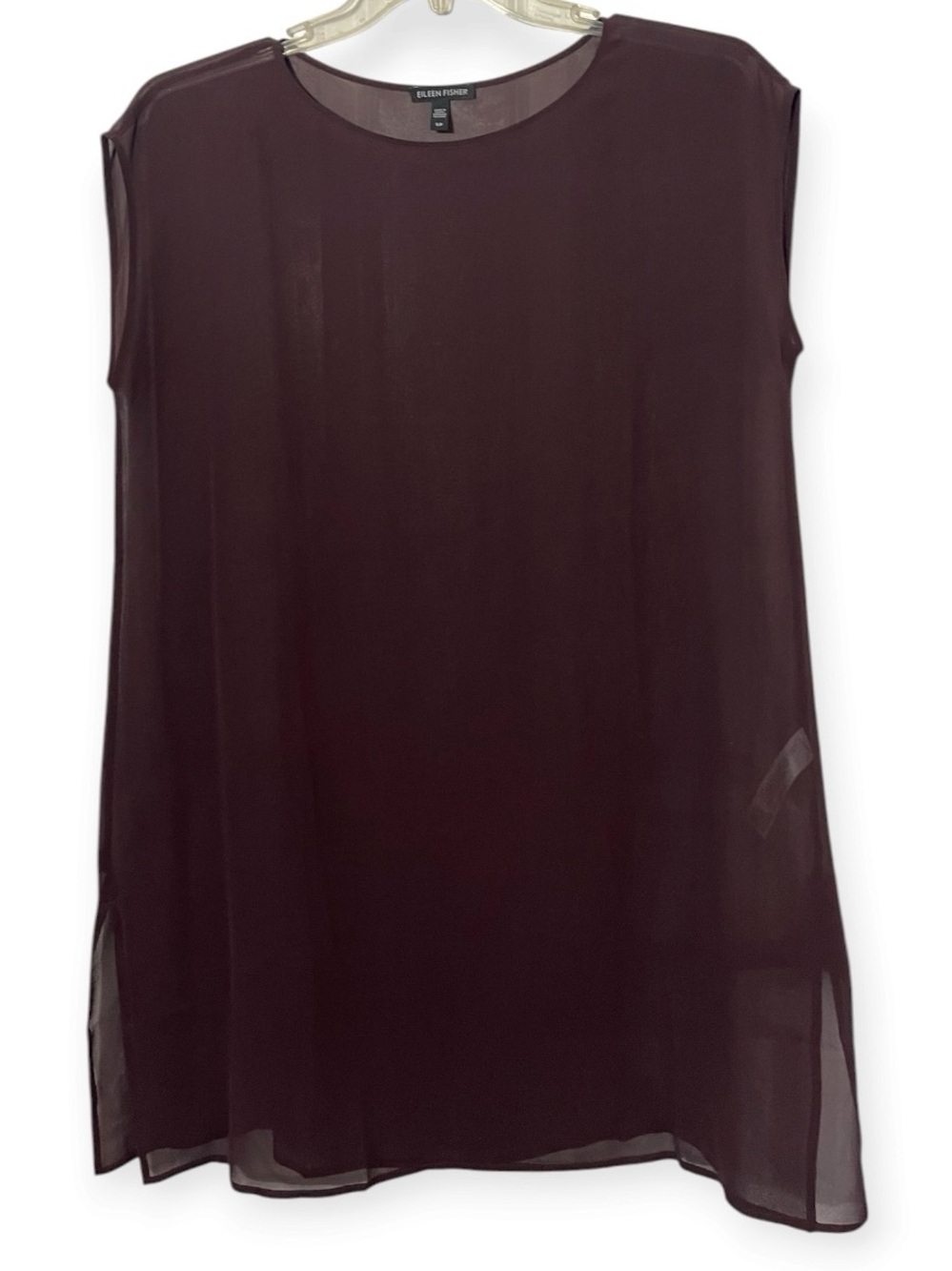 Eileen Fisher Silk Sleeveless Sheer Tunic Size Small Petite